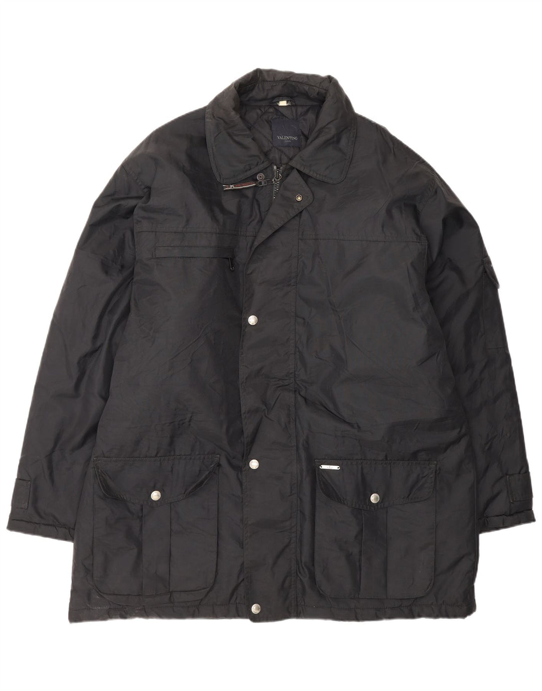 Cappotto Valentino Uomo Giacca a Vento IT 54 2XL Nero Poliammide