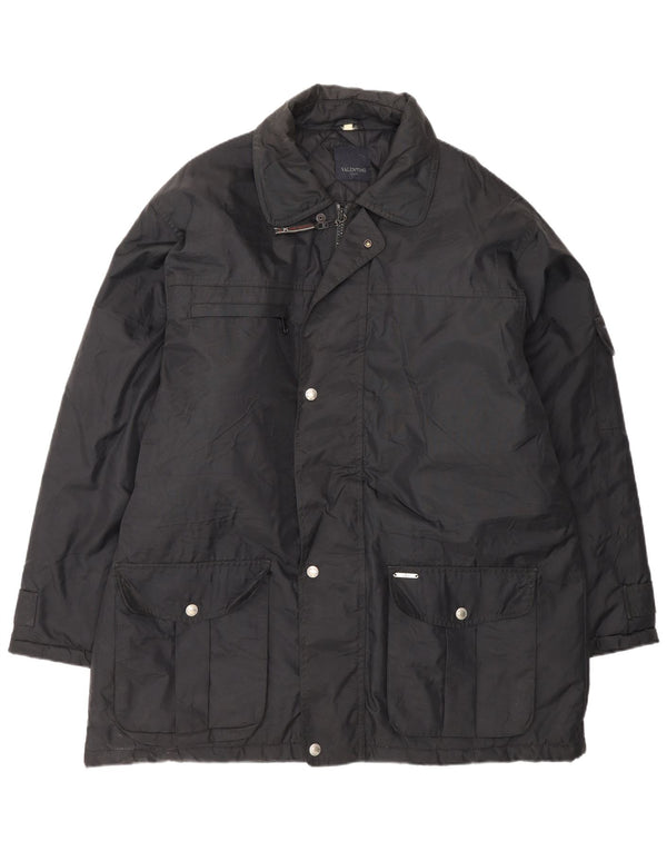 Cappotto Valentino Uomo Giacca a Vento IT 54 2XL Nero Poliammide