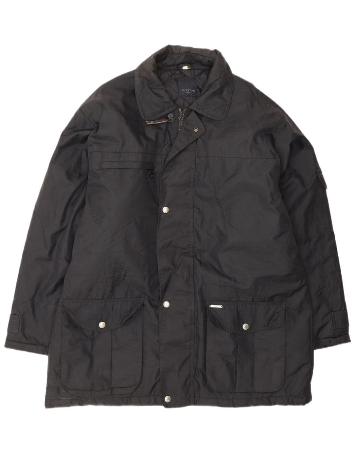 Cappotto Valentino Uomo Giacca a Vento IT 54 2XL Nero Poliammide