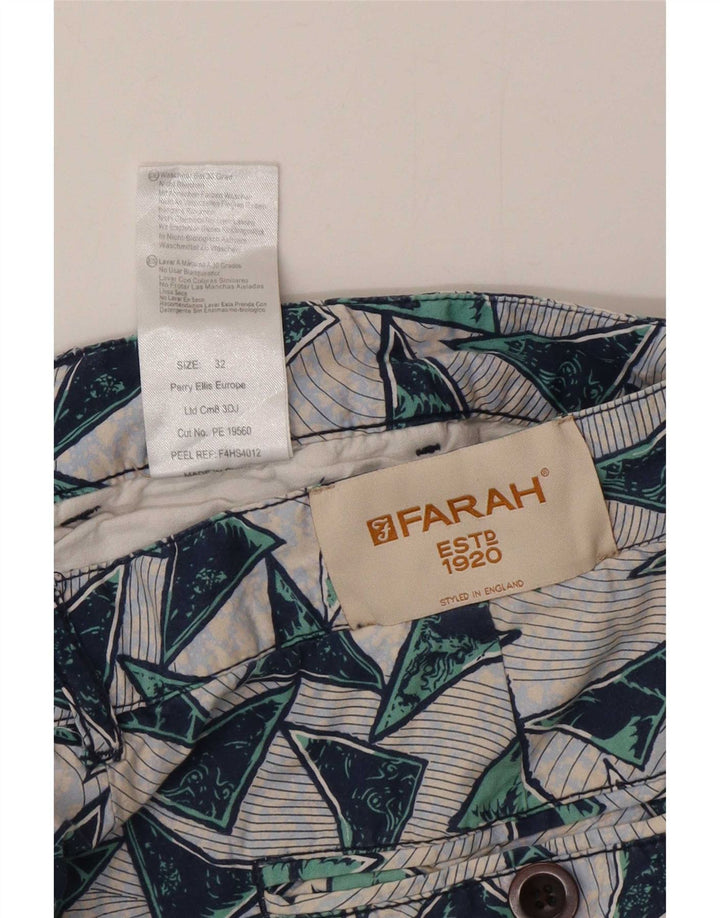 Pantaloncini chino da uomo Farah W32 cotone geometrico multicolore medio