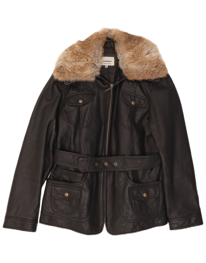 Giacca In Pelle Donna Conbipel IT 46 Large Pelle Nera
