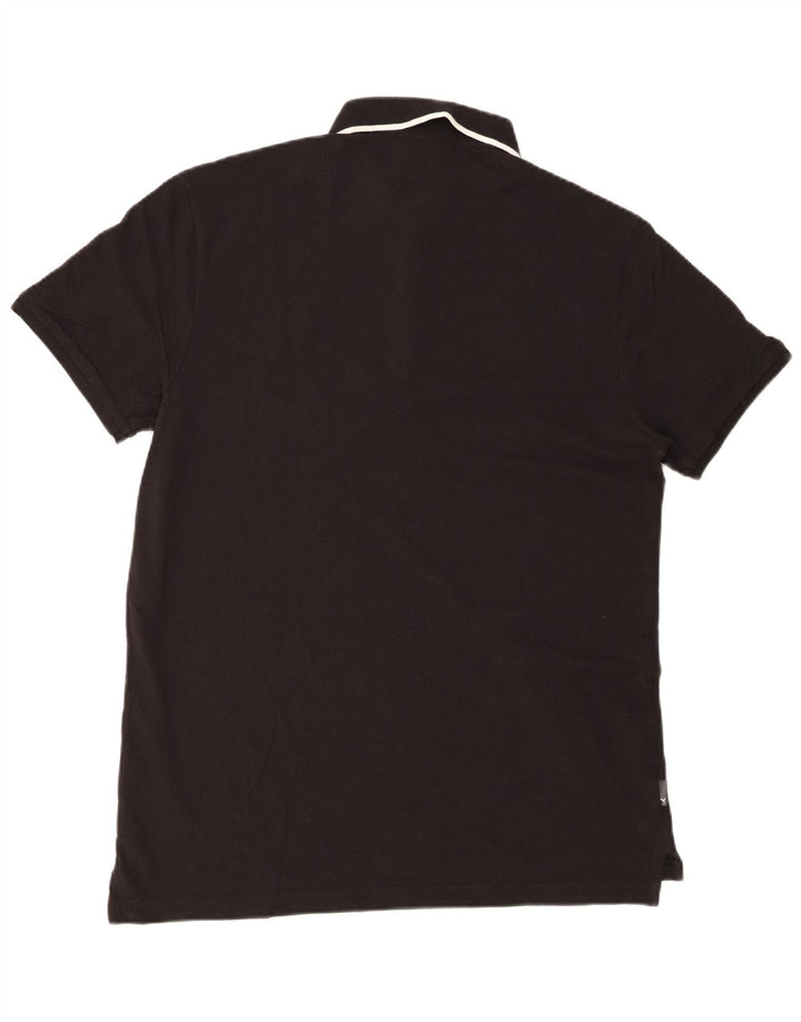 Polo Puma da uomo grande in cotone nero