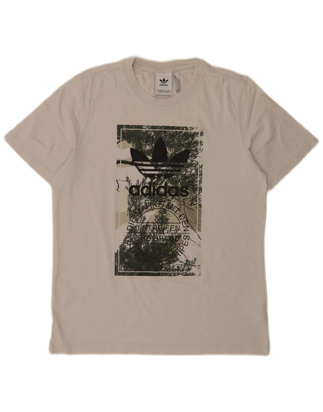 T-shirt grafica da uomo Adidas Top in cotone bianco medio