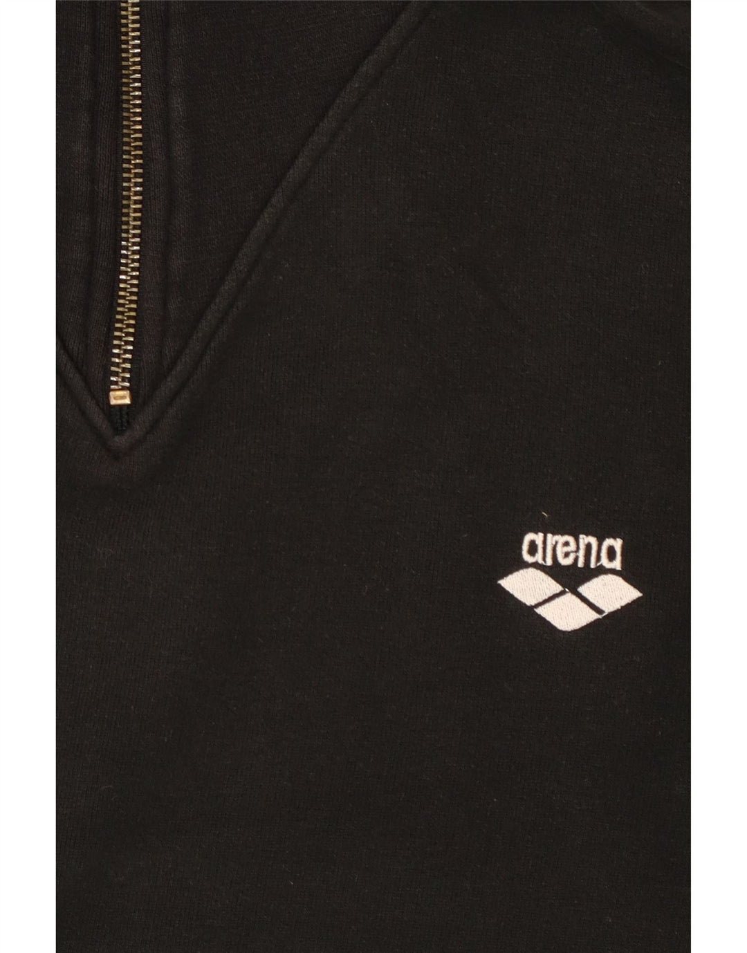 ARENA Mens Graphic Zip Neck Sweatshirt Jumper Large Black Vintage Arena and Second-Hand Arena from Messina Hembry 