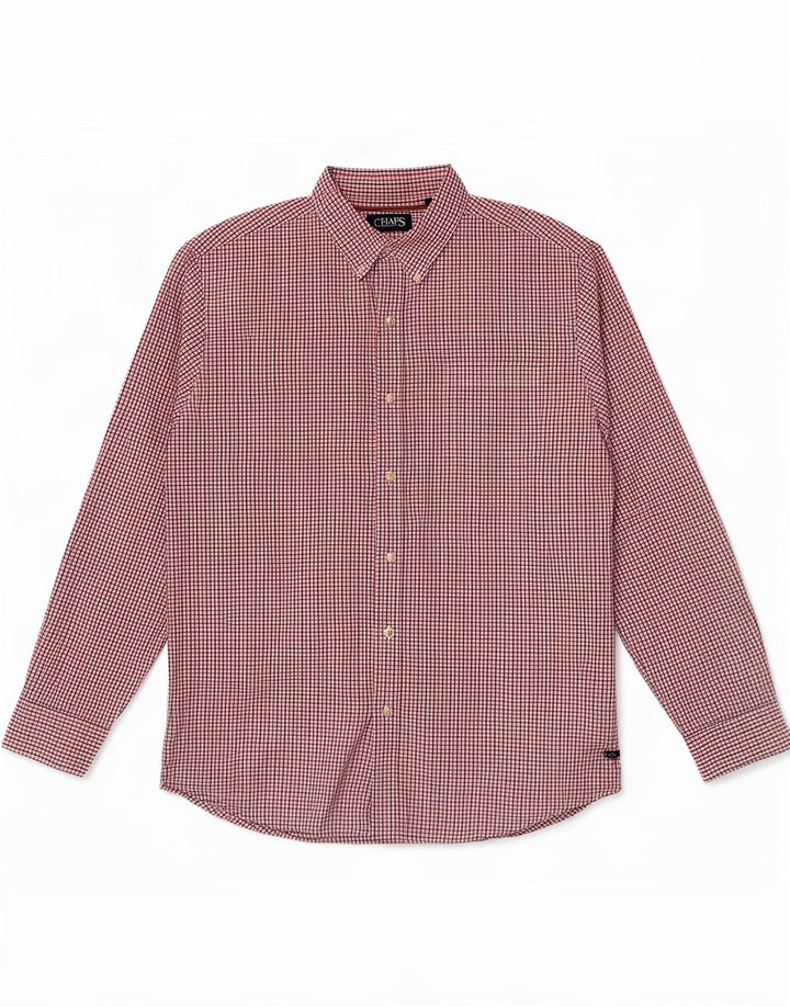 Camicia da uomo Chaps a quadri rossi grandi in cotone