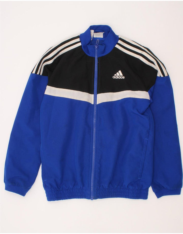 Giacca da tuta da ragazzo Adidas 9-10 anni in poliestere color block blu