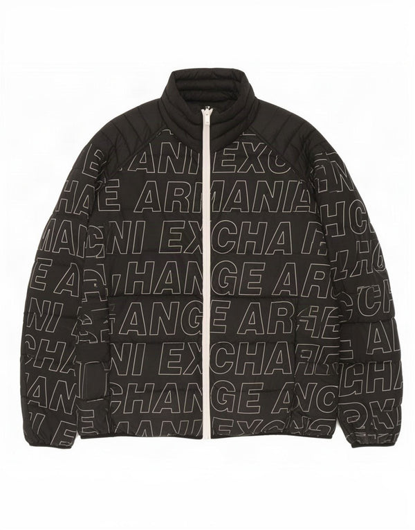 Giacca imbottita grafica da uomo Armani Exchange UK 40 grande nera