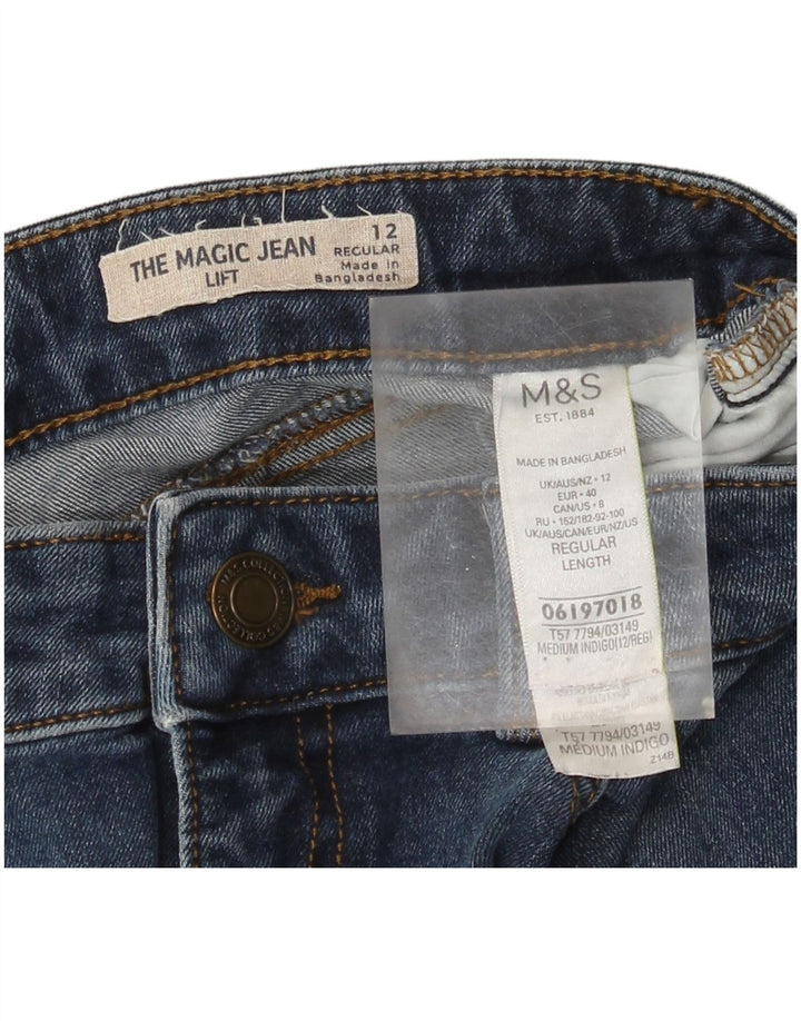 Jeans slim regolari da donna Marks & Spencer UK 12 medio W30 L28 cotone blu