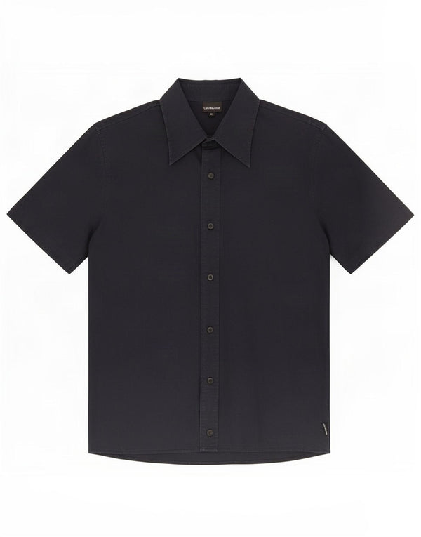 Camicia a maniche corte da uomo Calvin Klein Jeans in cotone blu navy medio