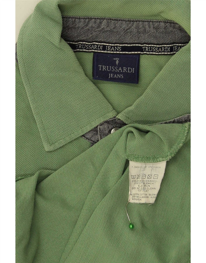 Polo Uomo Trussardi Jeans Verde Medio Cotone