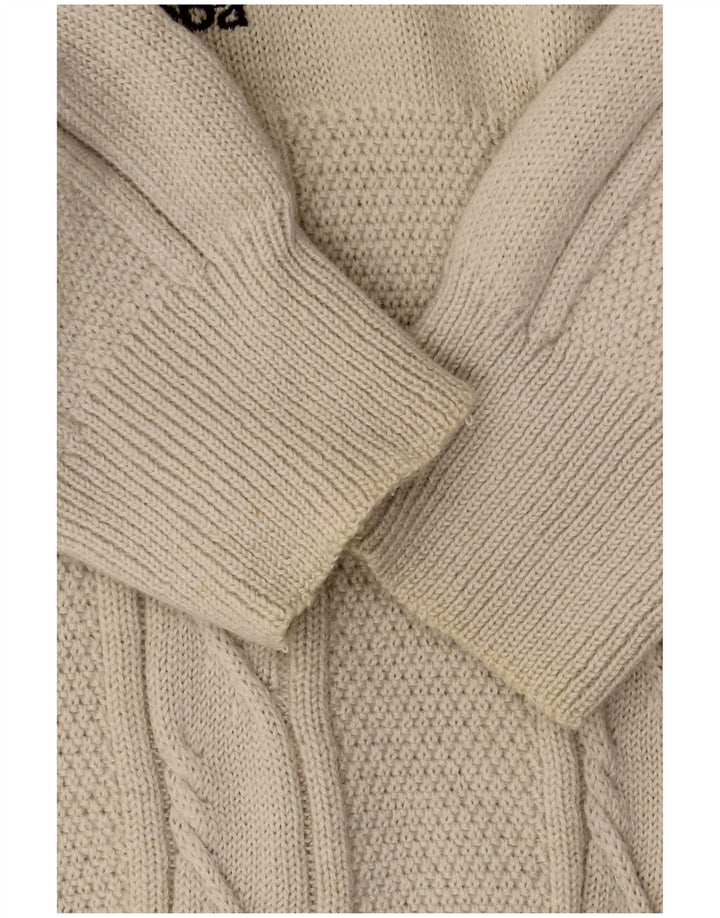 Maglione da uomo girocollo con grafica KAPPA grande beige