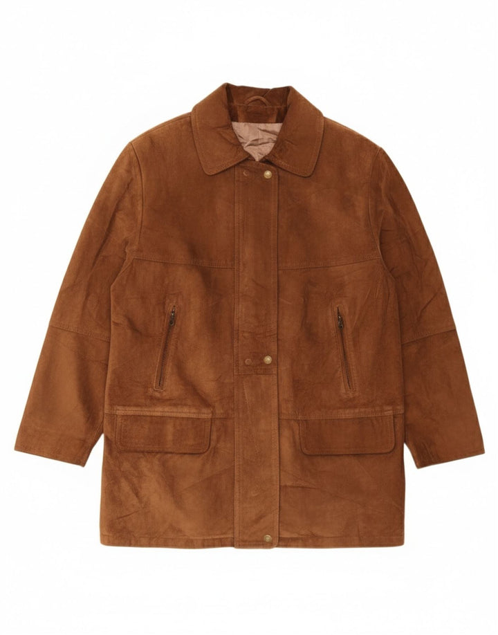 Soprabito da donna in pelle scamosciata Sauria EU 44 XL in pelle marrone