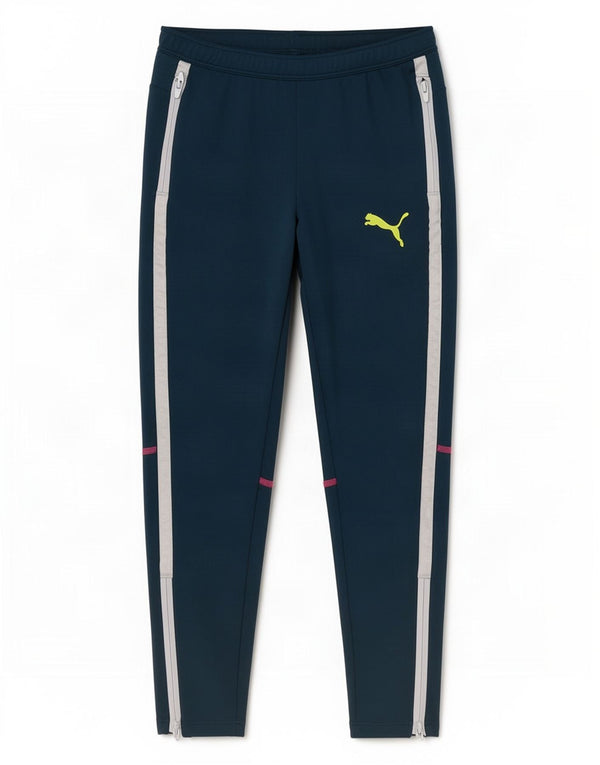 Pantaloni della tuta da ragazza Puma 7-8 anni in poliestere blu navy
