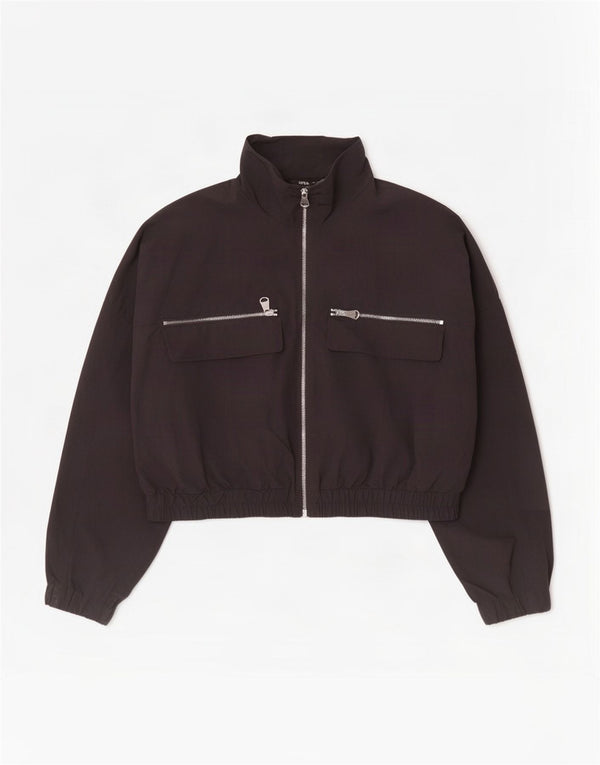 Giacca da ginnastica oversize corta da donna Zara UK 14 media nera