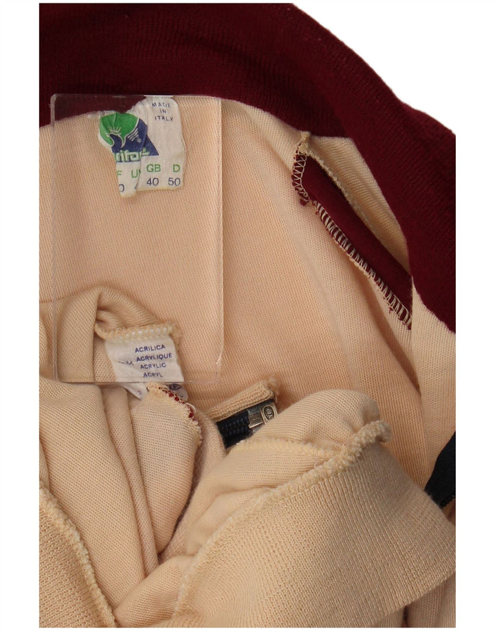 Tuta intera vintage da donna EU 40 Borgogna media color block retrò