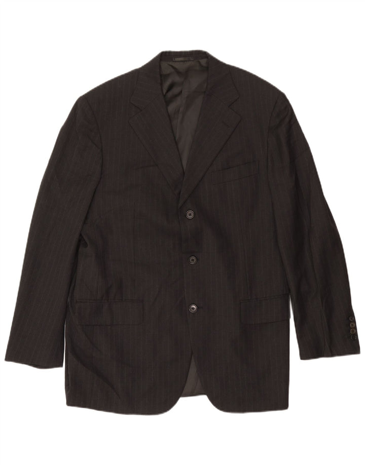 Giacca blazer da uomo a 3 bottoni Burberry taglia 50 in lana gessata grigio medio