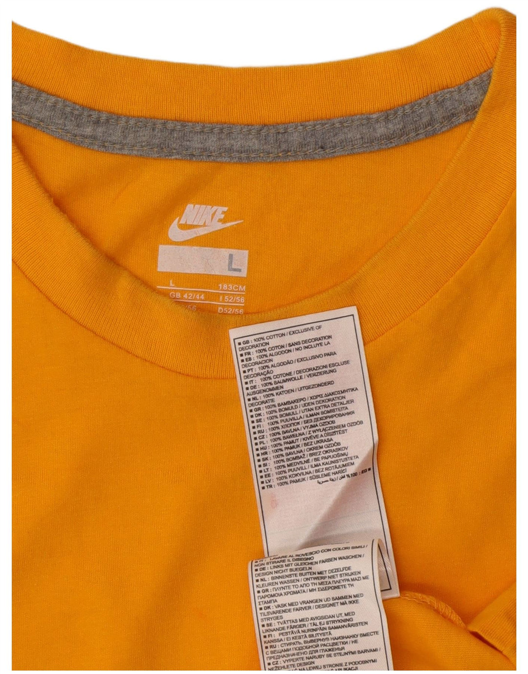 T-shirt da uomo Nike Top UK 42/44 Large in cotone arancione