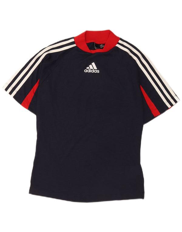 Maglietta grafica da donna Adidas Top UK 12/14 Medium Navy Blue Sports