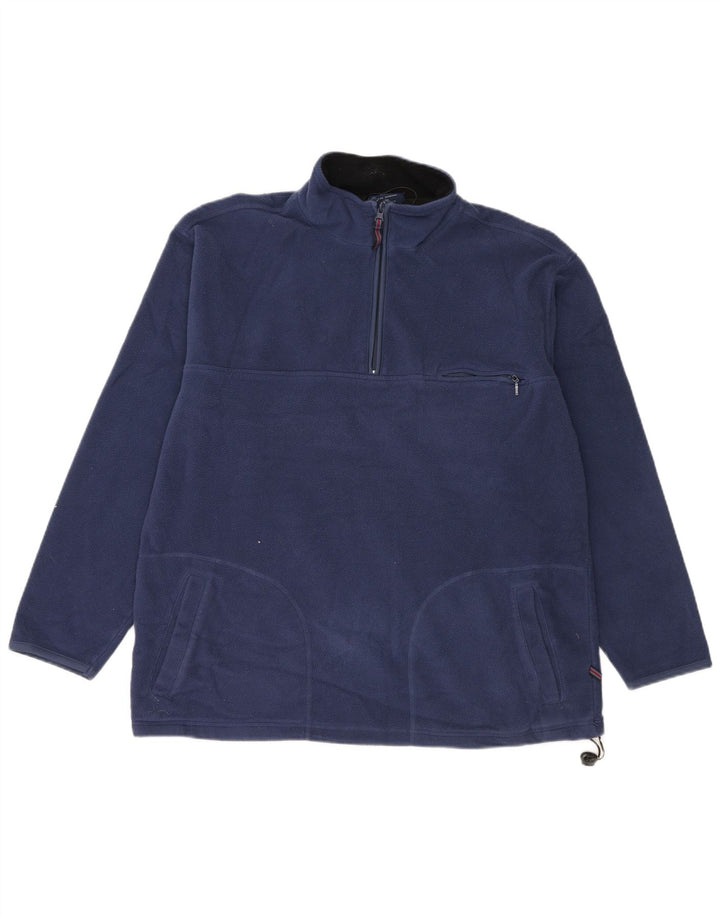 Maglione in pile Marks & Spencer da uomo blu Harbour con zip e collo medio blu navy