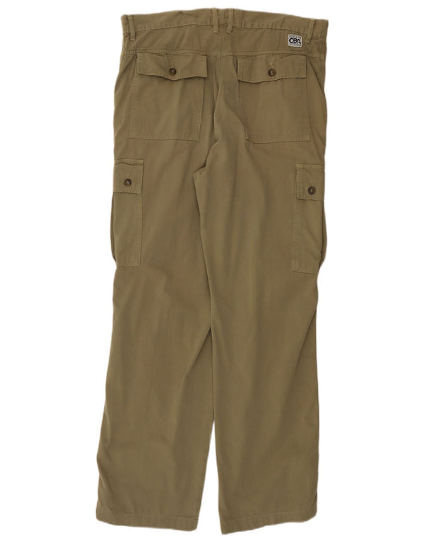 CARRERA Mens Straight Cargo Trousers IT 54 2XL W36 L31 Khaki Cotton