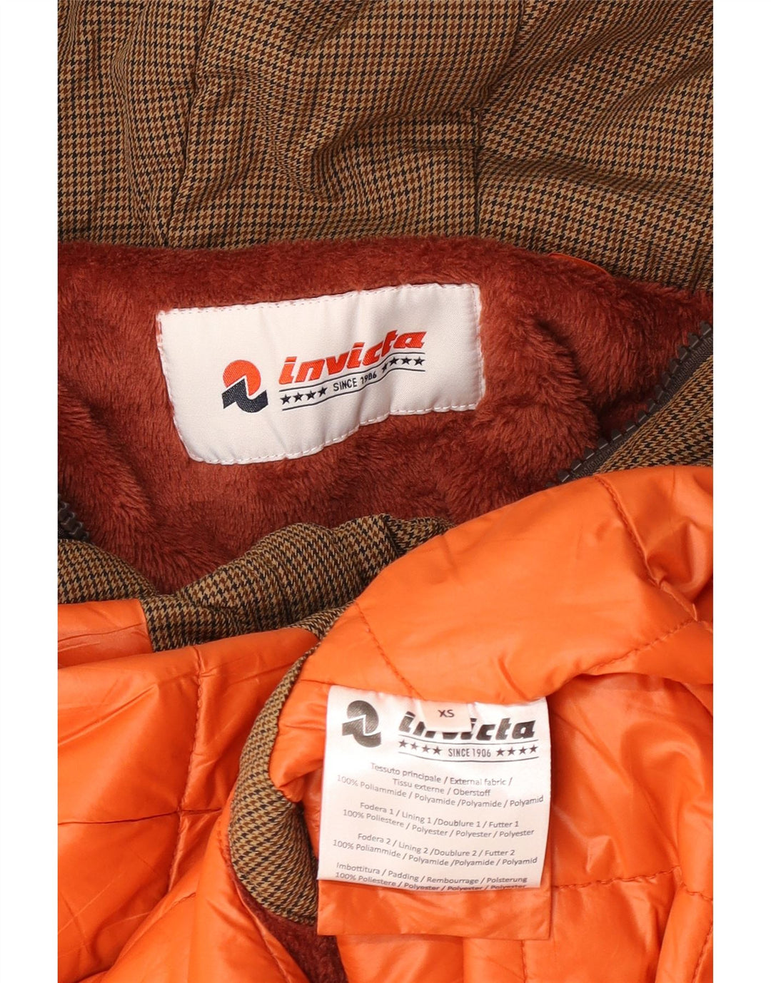 Giacca Parka con cappuccio da donna Invicta UK 6 XS Marrone pied de poule in poliammide