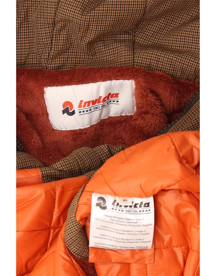 Giacca Parka con cappuccio da donna Invicta UK 6 XS Marrone pied de poule in poliammide