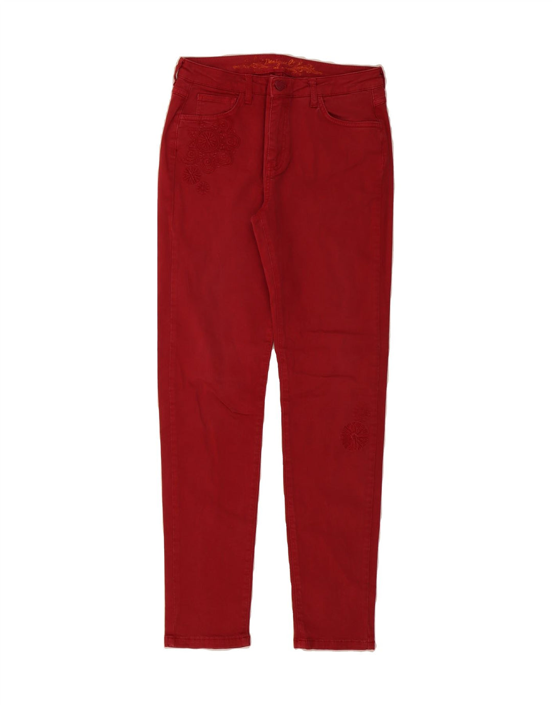 DESIGUAL Womens Slim Jeans EU 42 Large W29 L30 Red Cotton Vintage Desigual and Second-Hand Desigual from Messina Hembry 