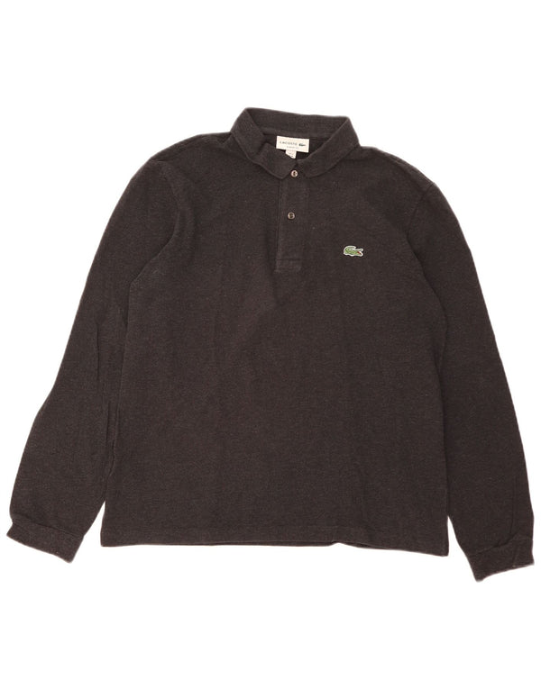 Polo Lacoste da uomo a maniche lunghe vestibilità classica taglia 4 media cotone nero