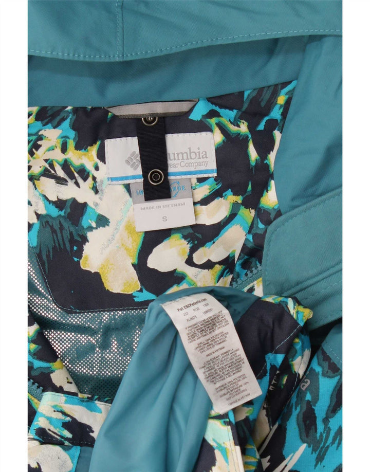 Giacca a vento con cappuccio da donna Columbia UK 10 Small Poliestere floreale blu