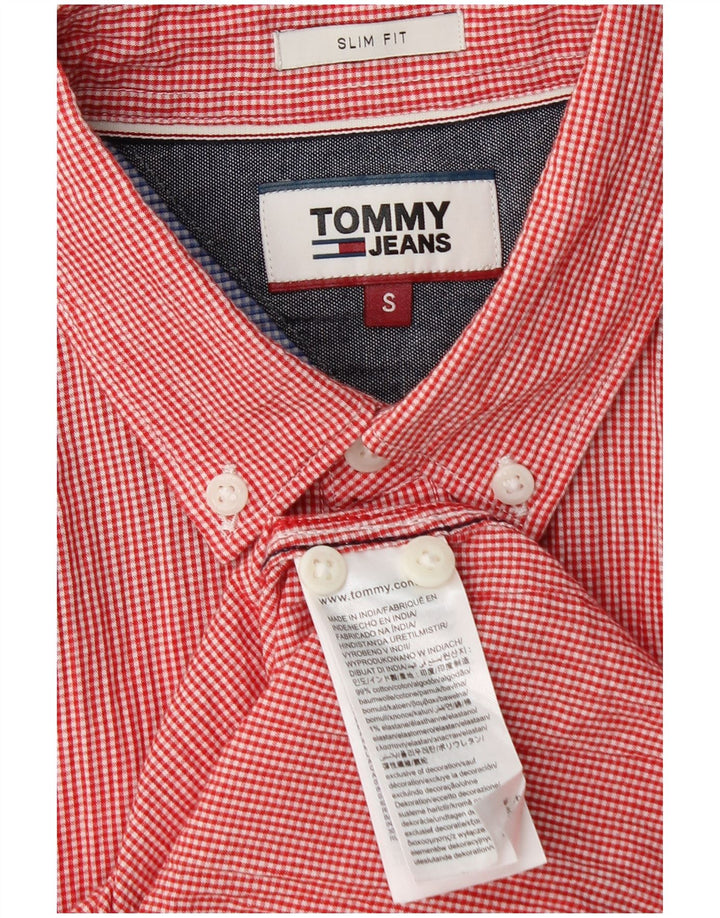 TOMMY HILFIGER Camicia slim fit da uomo piccola in cotone a righe rosse