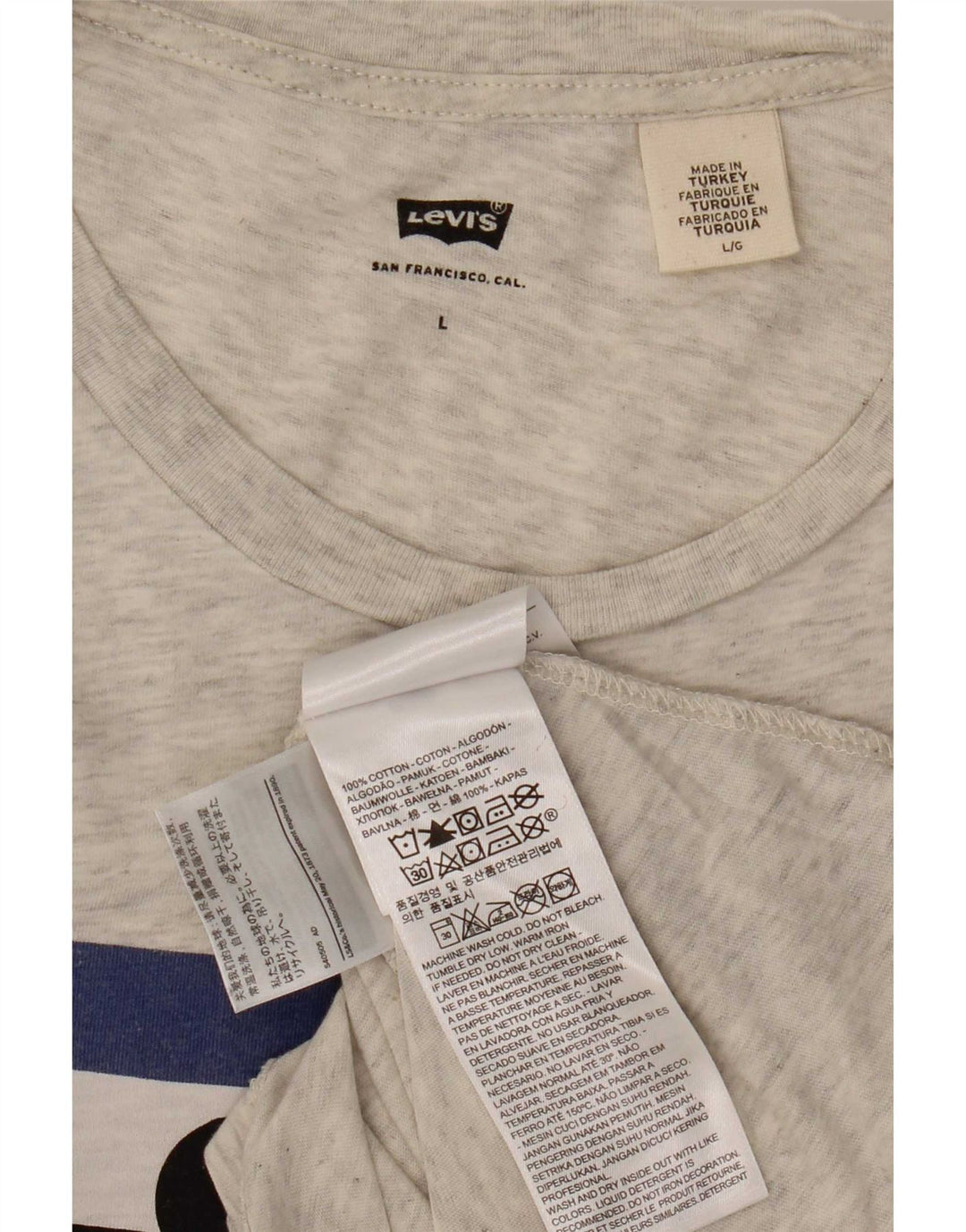 T-shirt grafica da uomo Levi's Top grande in cotone grigio