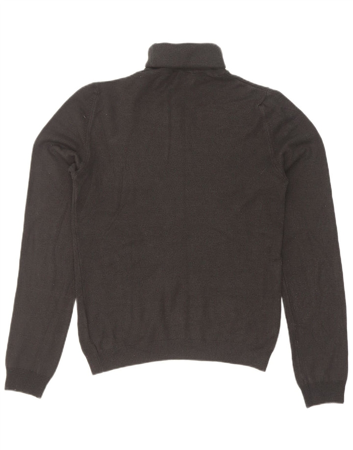 Maglione maglione collo alto da donna Zara UK 12 acrilico nero medio