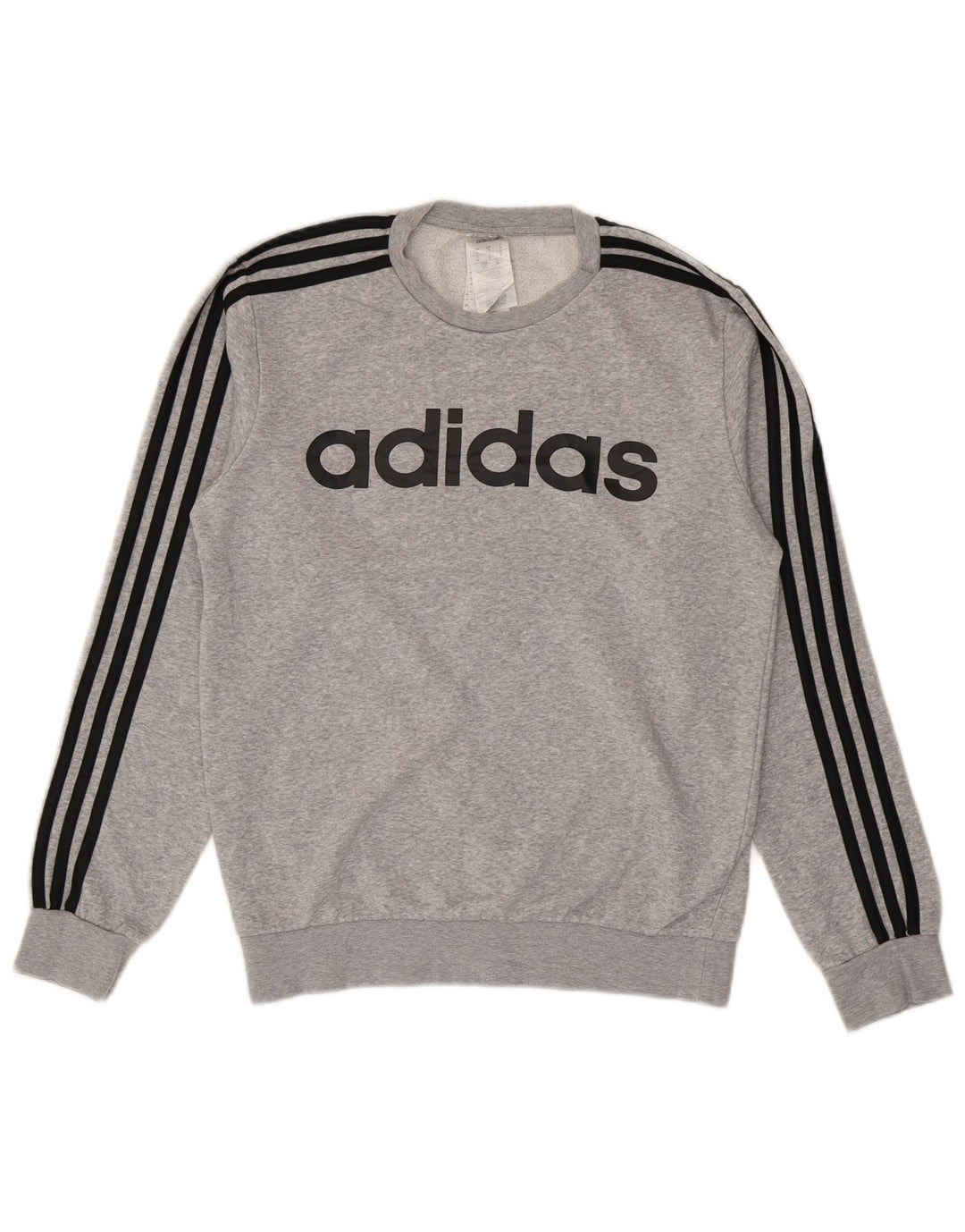 Felpa grafica da uomo Adidas maglione piccolo cotone grigio