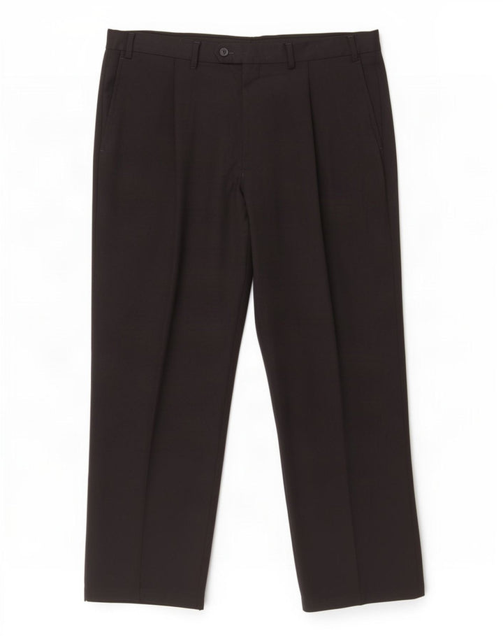 Pantaloni da abito con pegging da uomo Marks & Spencer W38 L31 poliestere nero