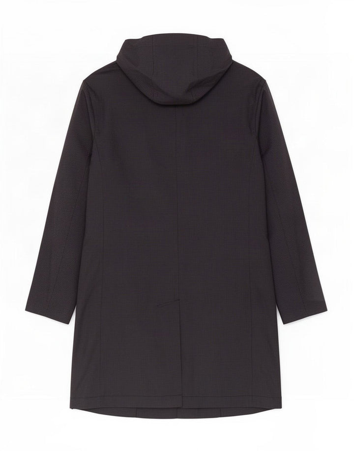 Cappotto con cappuccio da uomo Zara UK 40 grande poliestere pied de poule nero