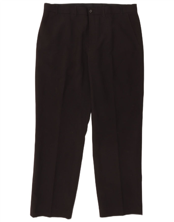 Pantaloni chino dritti da uomo Marks & Spencer W38 L31 poliestere nero