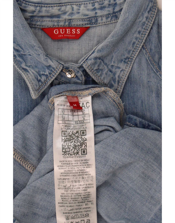 Camicia in denim da donna Guess UK 8 piccola in cotone blu