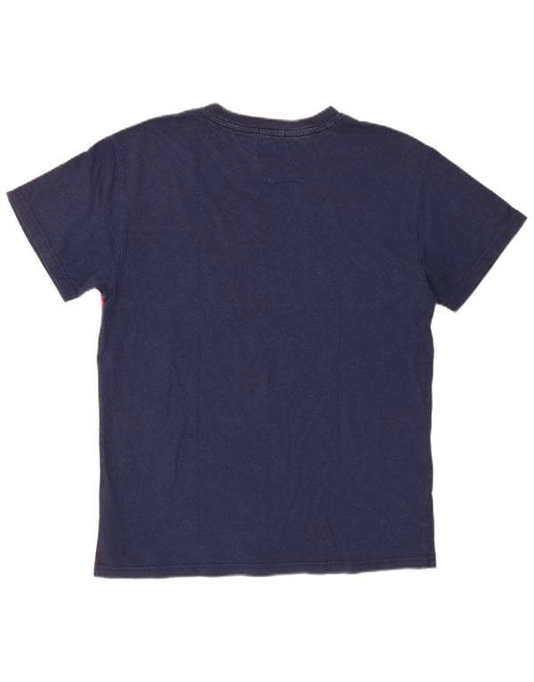 T-shirt grafica da uomo Tommy Hilfiger Top color block blu navy medio
