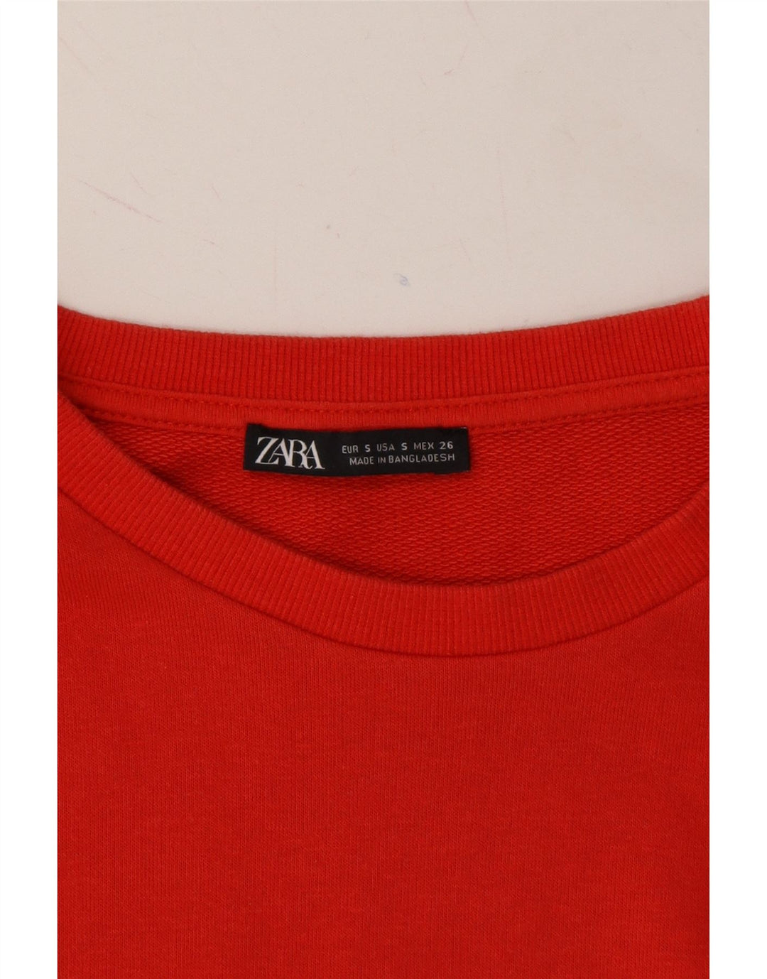 ZARA Womens Oversized Sweatshirt Jumper UK 10 Small Red Cotton Vintage Zara and Second-Hand Zara from Messina Hembry 
