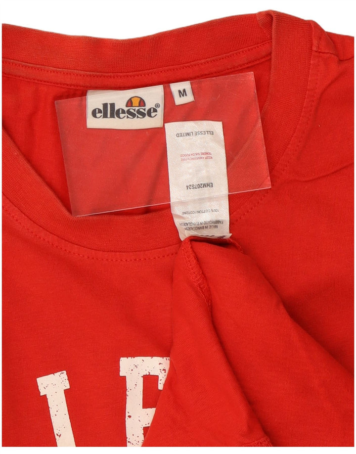 ELLESSE T-shirt grafica da uomo Top rosso medio in cotone