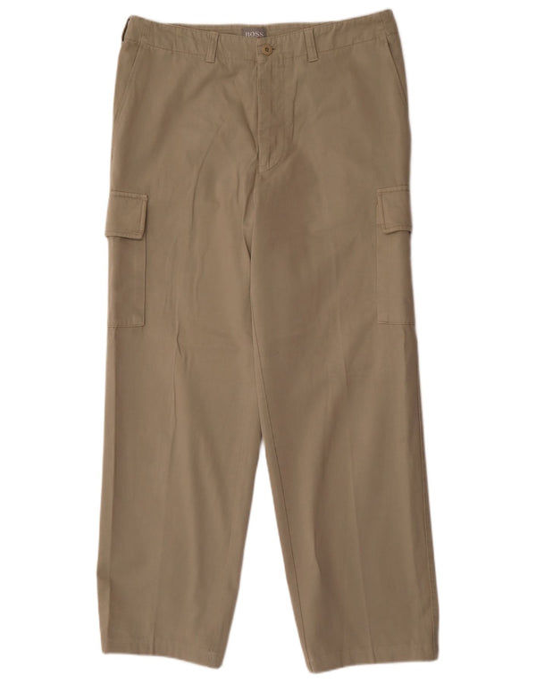 Pantaloni cargo dritti da uomo Hugo Boss IT 52 XL W34 L30 Cotone grigio