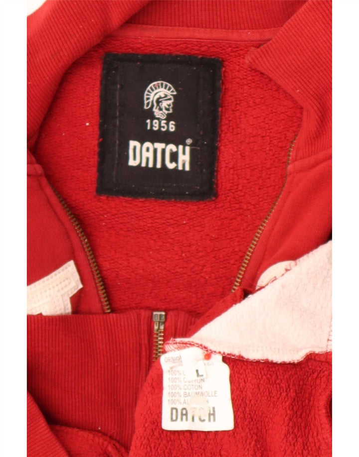 Giacca da ginnastica da uomo con grafica Datch, giacca grande in cotone color block rosso