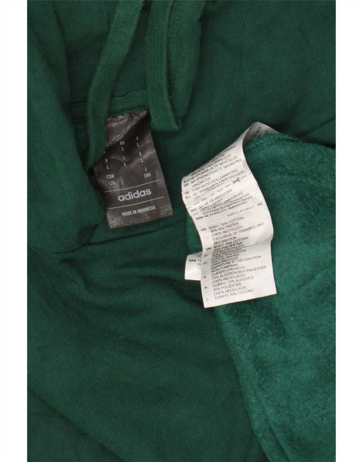 Felpa con cappuccio da uomo Adidas Large in cotone verde