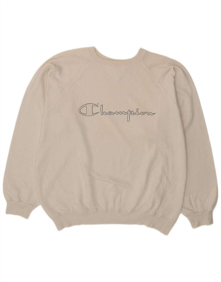 Felpa grafica da uomo Champion Jumper XL in cotone bianco