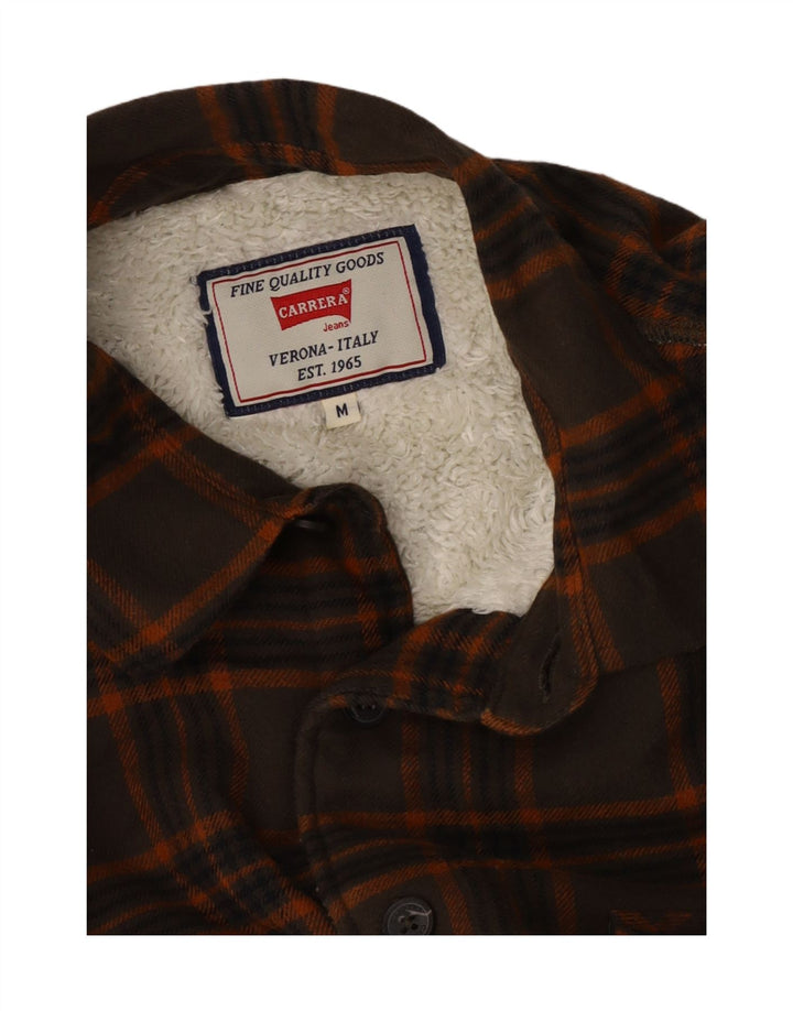 Carrera Camicia da uomo in flanella da boscaiolo a quadri marrone medio