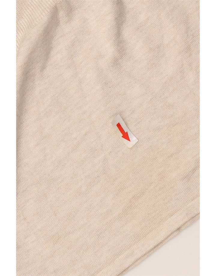 Marks & Spencer Top da donna manica 3/4 UK 12 Viscosa screziata beige medio