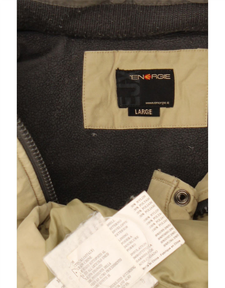 Giacca imbottita con cappuccio da uomo Energie UK 40 Large Beige Nylon