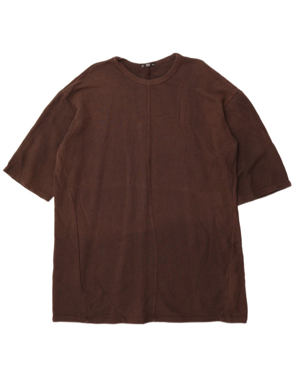 Abito T-shirt oversize da donna Zara UK 14 Cotone marrone medio