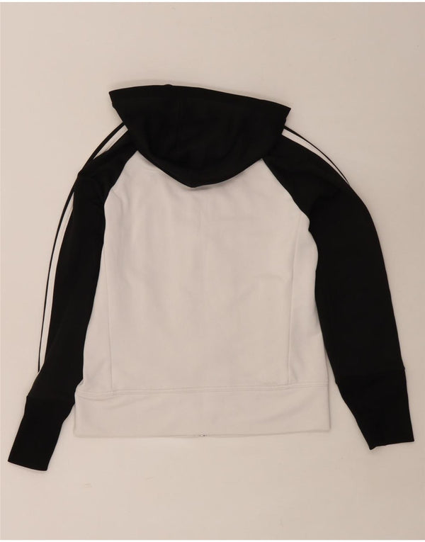 Maglione con cappuccio e zip Adidas Clima 365 da donna UK 12 Medium White Colourblock
