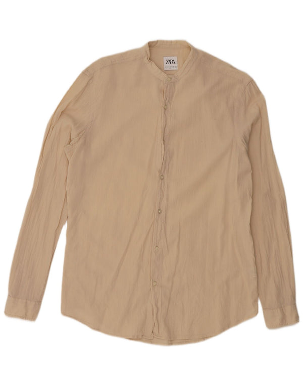 Camicia ZARA Uomo Beige Medio Cotone